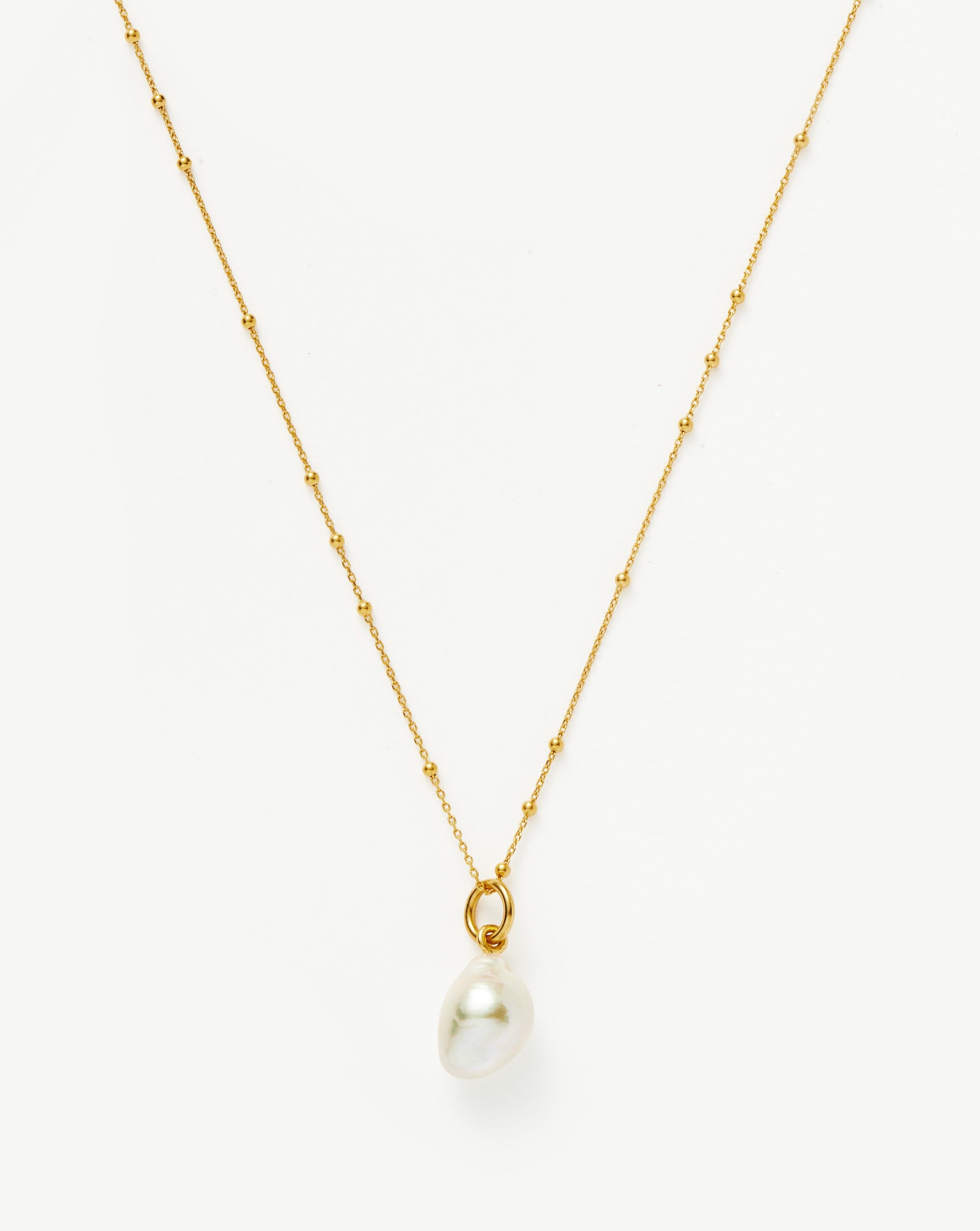 Baroque Pearl Chain Necklace | 18ct Gold Vermeil/Pearl