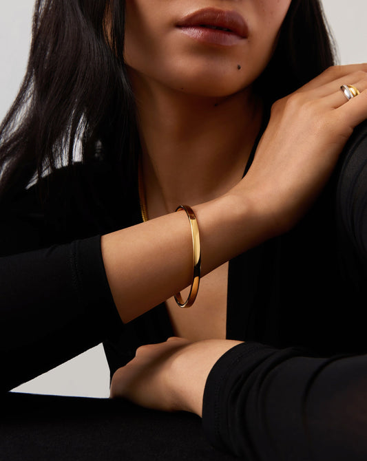 Classic Round Bangle | 18ct Gold Plated