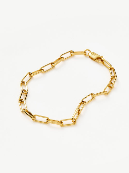 Classic Mini Paperclip Chain Bracelet | 18ct Gold Plated