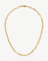 Classic Mini Short Paperclip Chain Necklace | 18ct Gold Plated
