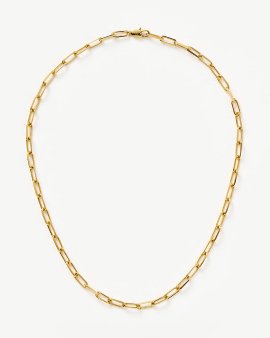 Classic Mini Short Paperclip Chain Necklace | 18ct Gold Plated