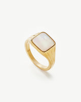 Lucy Williams Square Signet Ring | 18ct Gold Vermeil/Mother of Pearl